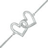 Thumbnail Image 0 of Diamond Accent Interlocking Hearts Bracelet in Sterling Silver - 7.5"