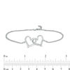 Thumbnail Image 2 of Diamond Accent Interlocking Hearts Bracelet in Sterling Silver - 7.5"