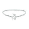 Thumbnail Image 1 of 0.04 CT. T.W. Diamond Giraffe Stretch Bracelet in Sterling Silver - 6.25&quot;