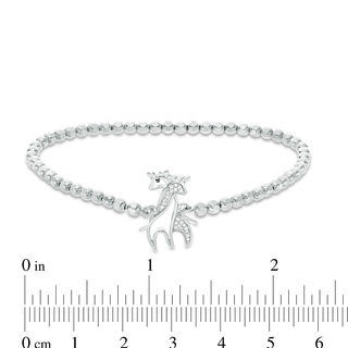 0.04 CT. T.W. Diamond Giraffe Stretch Bracelet in Sterling Silver - 6.25"