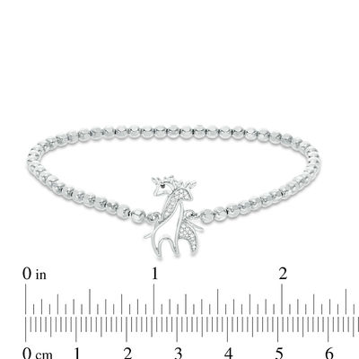 0.04 CT. T.W. Diamond Giraffe Stretch Bracelet in Sterling Silver - 6.25"