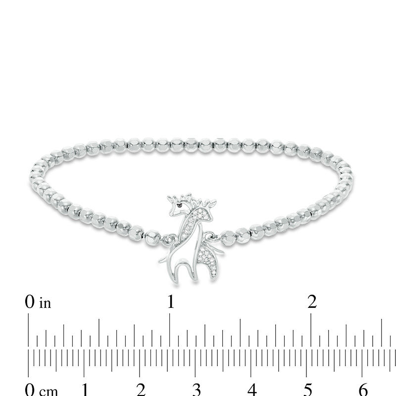 0.04 CT. T.W. Diamond Giraffe Stretch Bracelet in Sterling Silver - 6.25"