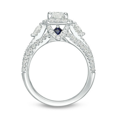 Vera Wang Love Collection 2.23 CT. T.W. Emerald-Cut Diamond Frame Engagement Ring in 14K White Gold (I/SI2)