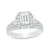 Vera Wang Love Collection 2.23 CT. T.W. Certified Emerald-Cut Diamond Frame Engagement Ring in Platinum (I/SI2)