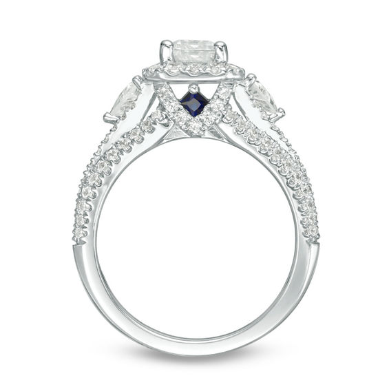 Vera Wang Love Collection 2.23 CT. T.W. Certified Emerald-Cut Diamond Frame Engagement Ring in Platinum (I/SI2)