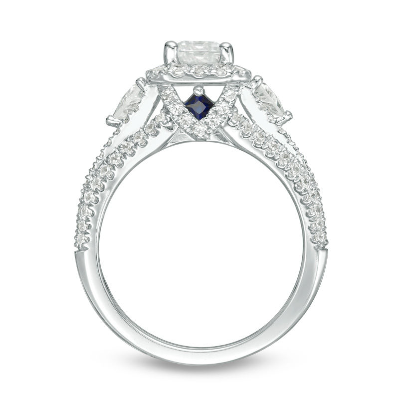 Vera Wang Love Collection 2.23 CT. T.W. Certified Emerald-Cut Diamond Frame Engagement Ring in Platinum (I/SI2)|Peoples Jewellers