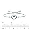 Thumbnail Image 2 of The Kindred Heart from Vera Wang Love Collection 0.085 CT. T.W. Diamond and Sapphire Bracelet in Sterling Silver - 9.0"
