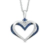 Thumbnail Image 0 of The Kindred Heart from Vera Wang Love Collection Sapphire and 0.085 CT. T.W. Diamond Pendant in Sterling Silver - 19"