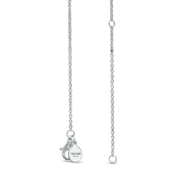 The Kindred Heart from Vera Wang Love Collection Sapphire and 0.085 CT. T.W. Diamond Pendant in Sterling Silver - 19"