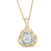 Thumbnail Image 0 of 0.18 CT. T.W. Diamond Love Knot Pendant in 10K Gold