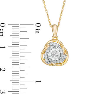 0.18 CT. T.W. Diamond Love Knot Pendant in 10K Gold