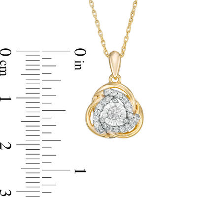 0.18 CT. T.W. Diamond Love Knot Pendant in 10K Gold