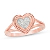 0.066 CT. T.W. Composite Diamond Heart Promise Ring in 10K Rose Gold