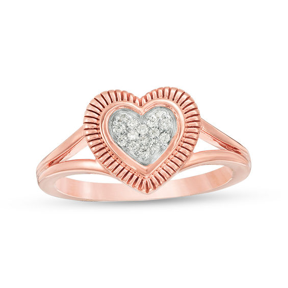 rose gold heart promise ring