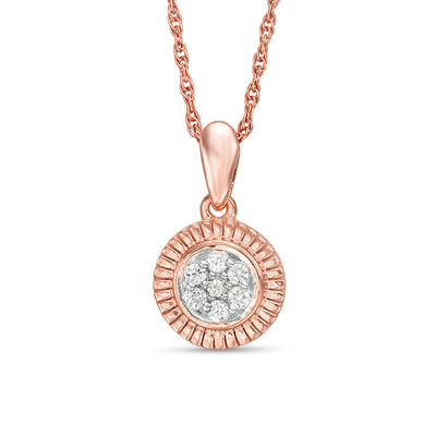 0.065 CT. T.W. Multi-Diamond Frame Pendant in 10K Rose Gold