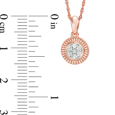 0.065 CT. T.W. Multi-Diamond Frame Pendant in 10K Rose Gold