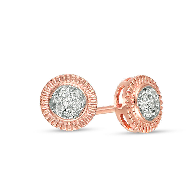 0.085 CT. T.W. Multi-Diamond Stud Earrings in 10K Rose Gold|Peoples Jewellers