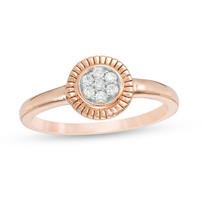 0.065 CT. T.W. Multi-Diamond Promise Ring in 10K Rose Gold