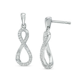0.116 CT. T.W. Diamond Infinity Drop Earrings in Sterling Silver