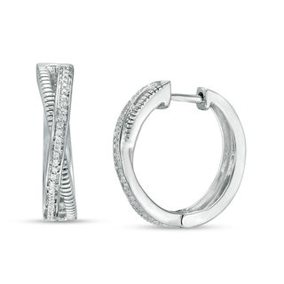 Baguette Multi-Colour Lab-Created Sapphire Triple-Row Hoop Earrings in  Sterling Silver