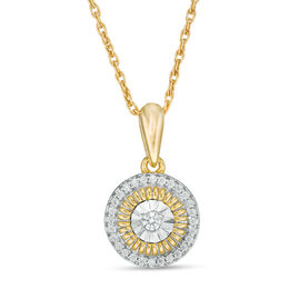 0.086 CT. T.W. Diamond Frame Pendant in 10K Gold