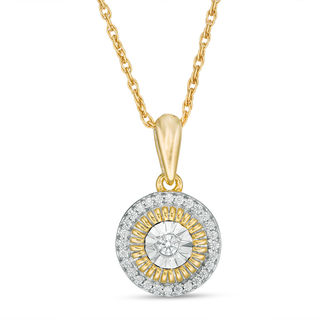 0.086 CT. T.W. Diamond Frame Pendant in 10K Gold