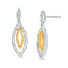 0.23 CT. T.W. Diamond Double Marquise Drop Earrings in Sterling Silver and 10K Gold