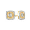 Thumbnail Image 0 of 0.145 CT. T.W. Diamond Square Frame Stud Earrings in 10K Gold