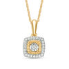 0.115 CT. T.W. Diamond Square Frame Pendant in 10K Gold