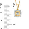 0.115 CT. T.W. Diamond Square Frame Pendant in 10K Gold