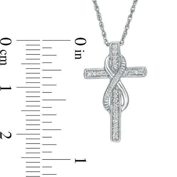 0.085 CT. T.W. Diamond Infinity Cross Pendant in Sterling Silver