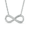 0.04 CT. T.W. Diamond Sideways Infinity Necklace in Sterling Silver - 17.5"