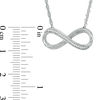 0.04 CT. T.W. Diamond Sideways Infinity Necklace in Sterling Silver - 17.5"