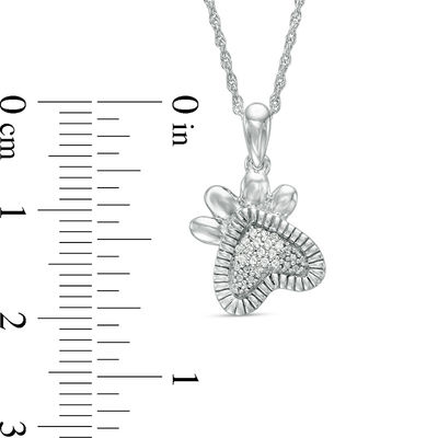 0.04 CT. T.W. Diamond  Dog Paw Print Pendant in Sterling Silver