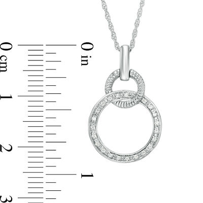 0.04 CT. T.W. Diamond Interlocking Circles Pendant in Sterling Silver