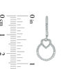Thumbnail Image 1 of 0.115 CT. T.W. Diamond Heart Hoop Earrings in Sterling Silver