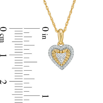 0.147 CT. T.W. Diamond Heart Frame Pendant in 10K Gold