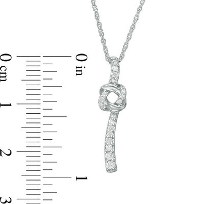 0.145 CT. T.W. Diamond Love Knot Pendant in Sterling Silver