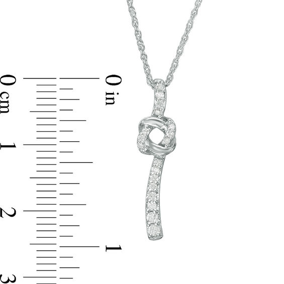 0.145 CT. T.W. Diamond Love Knot Pendant in Sterling Silver