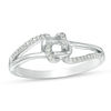Thumbnail Image 0 of 0.085 CT. T.W. Diamond Love Knot Ring in Sterling Silver