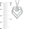 0.086 CT. T.W. Diamond Love Knot Double Heart Pendant in Sterling Silver