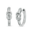 0.145 CT. T.W. Diamond Double Knot Hoop Earrings in Sterling Silver