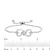 0.149 CT. T.W. Diamond Love Knot Hearts Bolo Bracelet in Sterling Silver - 9.5"