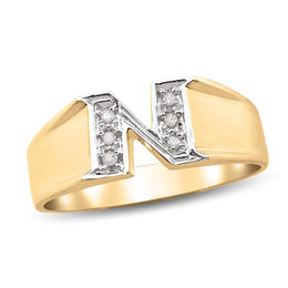 Men's Diamond Accent Initial Ring (1 Initial)