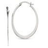 1.0 x 32.0mm Polished Oval Hoop Earrings in Sterling Silver