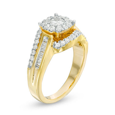 0.69 CT. T.W. Diamond Frame Bypass Engagement Ring in 10K Gold