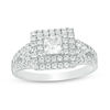 Thumbnail Image 0 of 0.95 CT. T.W. Princess-Cut Diamond Double Frame Tri-Sides Engagement Ring in 10K White Gold