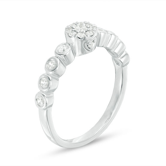 0.29 CT. T.W. Diamond Frame Engagement Ring in 10K White Gold