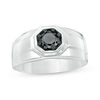 Thumbnail Image 0 of Men's 0.69 CT. Black Diamond Octagon Frame Signet Ring in Sterling Silver