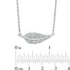 Thumbnail Image 2 of 0.04 CT. T.W. Diamond Feather "Be Free" Message Necklace in Sterling Silver - 17"